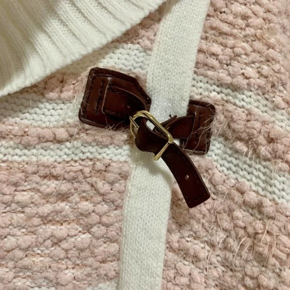 Calvin Klein pink sweater Women long sleeve cowl neckline knit sweater size S/M